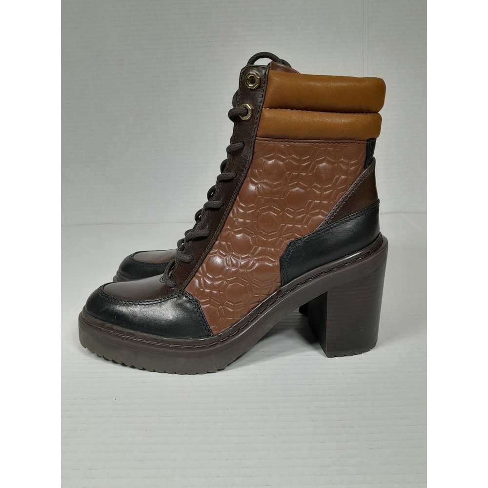 Louise et Cie Vampa Lace-Up Boot Brown Tan Black Sz 5 M WOMEN